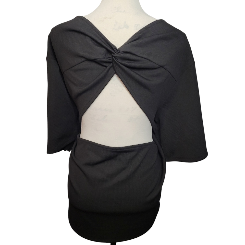 Worthington‎ open back black short sleeve top women's size 3X